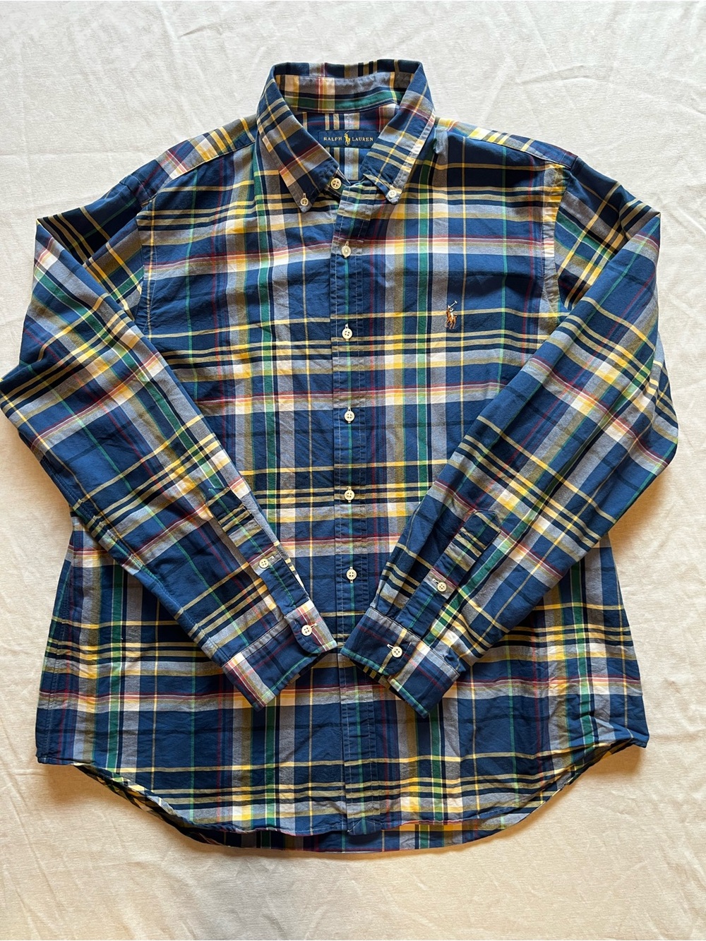 ralph lauren men’s plaid button down preppy old money vintage prep